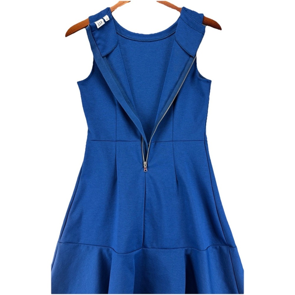 Gap Royal Blue Fit and Flare Ponte Flutter Hem Dress Size 2 Stretch Classic Chic - Picture 7 of 13
